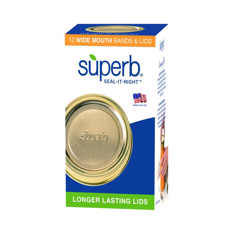 Picture of Superb 6081562 Seal-It-Right Wide Mouth Canning Lids & Bands - 12 per Pack - Pack of 12