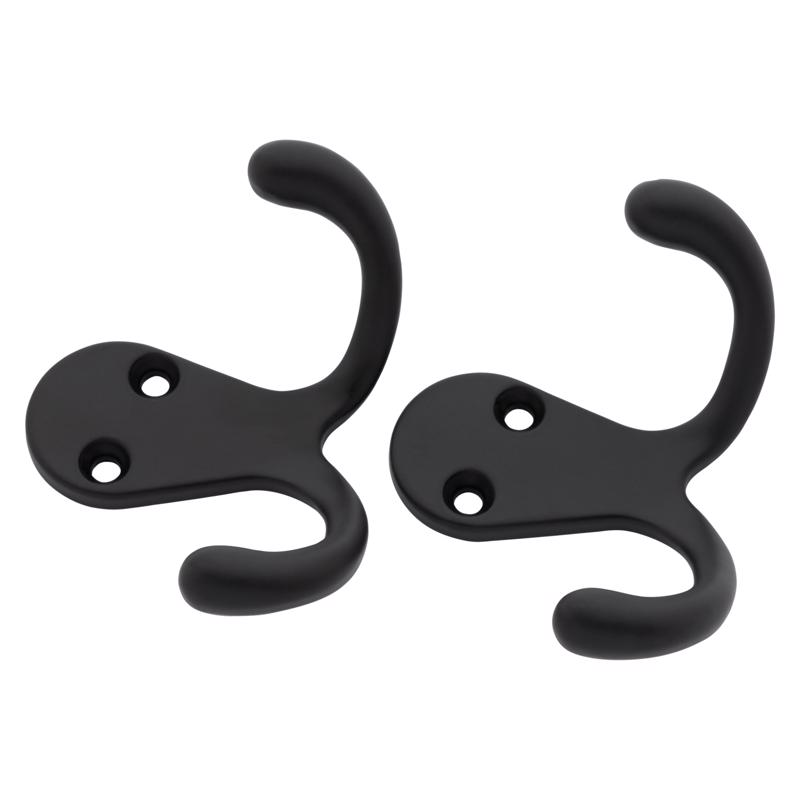 Picture of National Hardware 5060147 1.76 in. Medium Matte Black Metal Double Hook - 35 lbs - Pack of 2