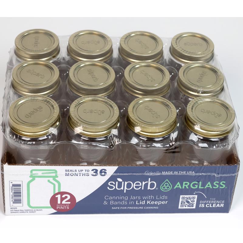 Picture of Superb 6081569 16 oz Regular Mouth Canning Jar - Pack of 12