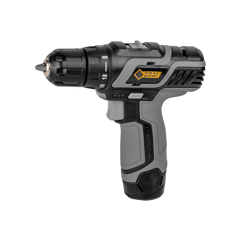 Picture of Steel Grip 2037832 0.375 in. 12V Brushed Cordless Compact Drill Kit Battery