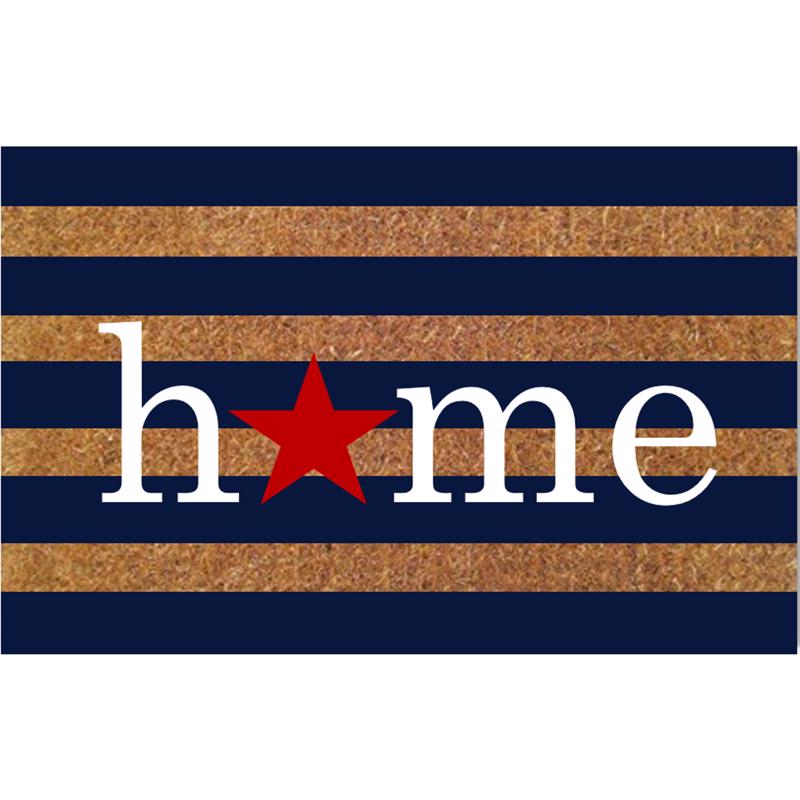Picture of Rockport Premium 6067617 18 x 28 in. Americana Home Red Star Coir Door Mat&#44; Multi Color