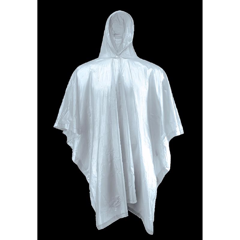8113001 PVC Rain Poncho, Clear - One Size