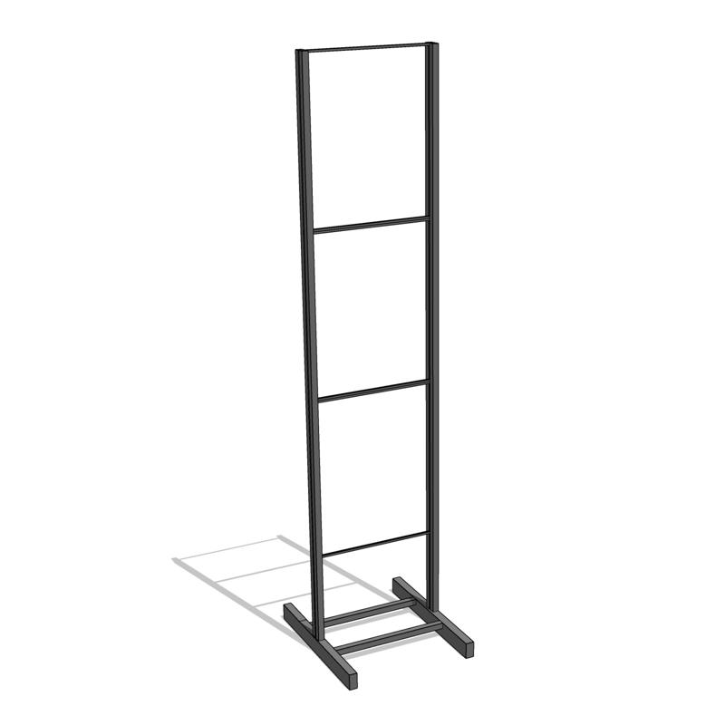 9101867 73 in. Black Metal Floor Sign Holder
