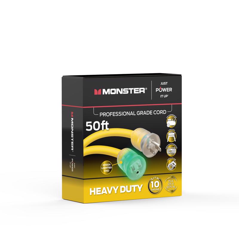 Picture of Monster 3018452 50 ft. Just Power It Up Outdoor Extension Cord&#44; Yellow - 10-3 SJTW - Pack of 2