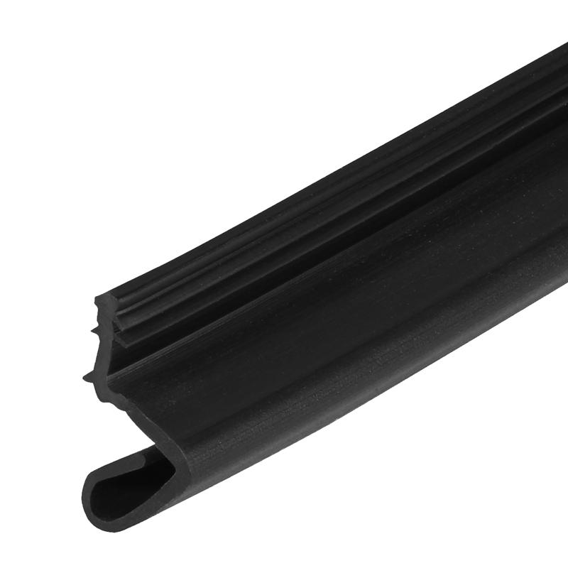 Black Rubber Door Seal - 81 in. Length - Durable Weatherstrip