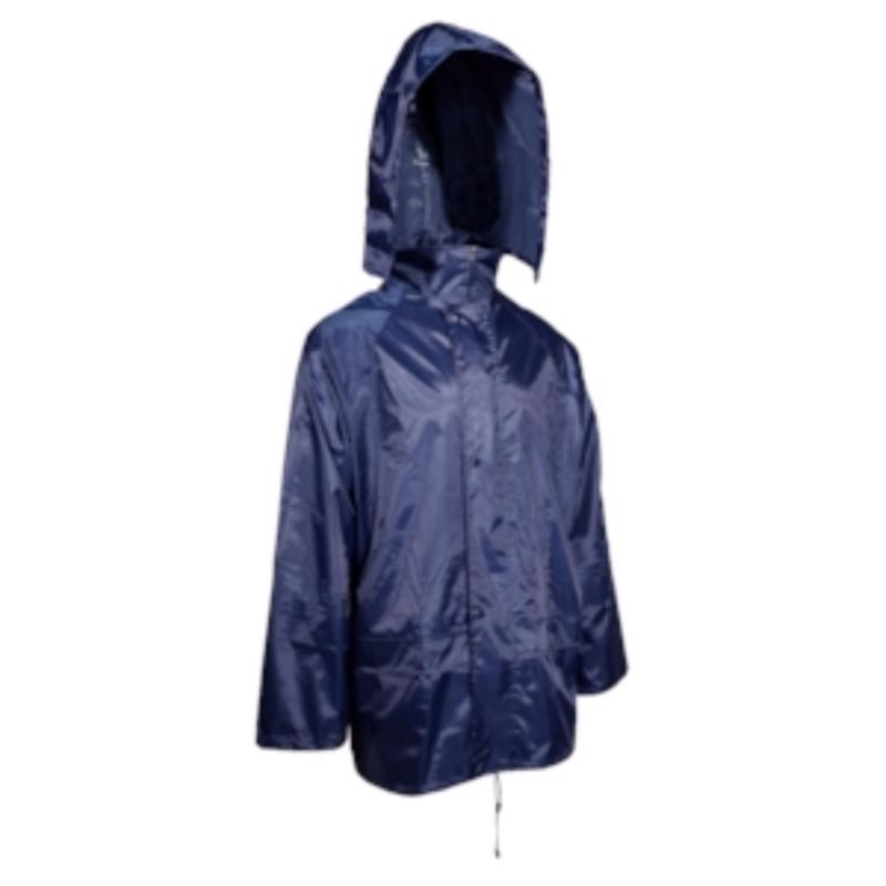 8114475 PVC & Polyester Rain Jacket, Blue - Large