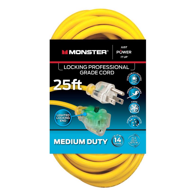 Picture of Monster 3018456 25 ft. Just Power It Up Outdoor Extension Cord&#44; Yellow - 14-3 SJTW