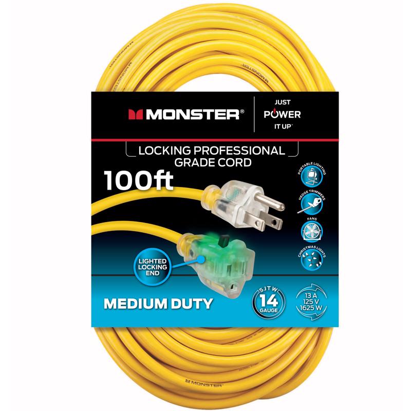 Picture of Monster 3018458 100 ft. Just Power It Up Outdoor Extension Cord&#44; Yellow - 14-3 SJTW