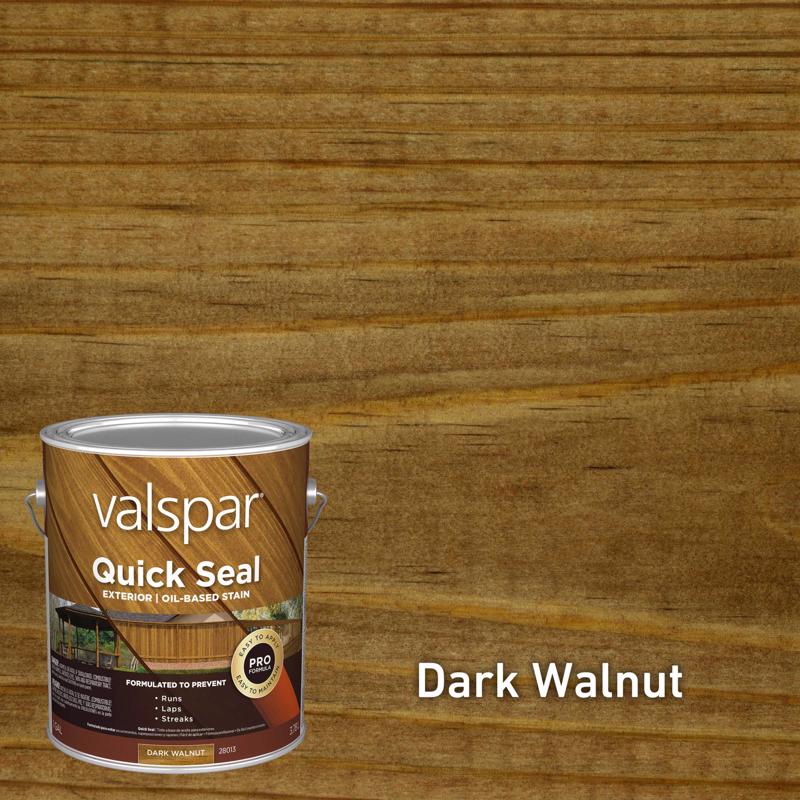 Picture of Valspar 1037704 1 gal Quick Seal Semi-Transparent Dark Walnut Oil-Based Exterior Stain - Pack of 4