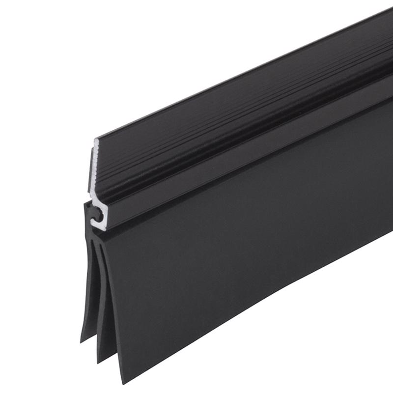 Aluminum & Vinyl Door Sweep - Black - 36 x 2 in. - Durable Seal