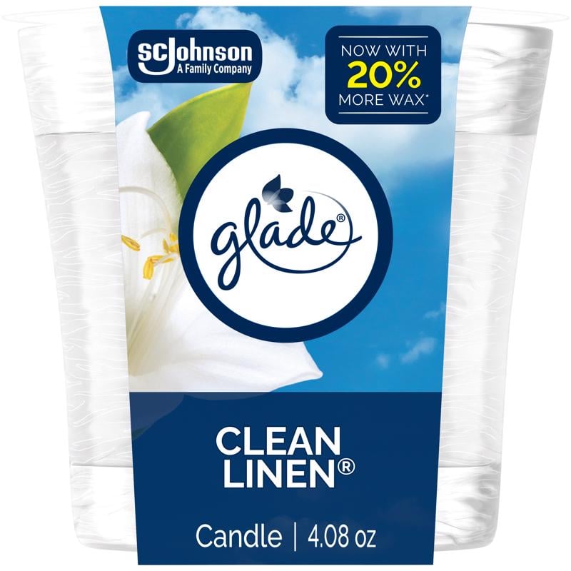 Picture of Glade 1037660 4.08 oz Ivory Clean Linen Scent Air Freshener Candle - Pack of 6