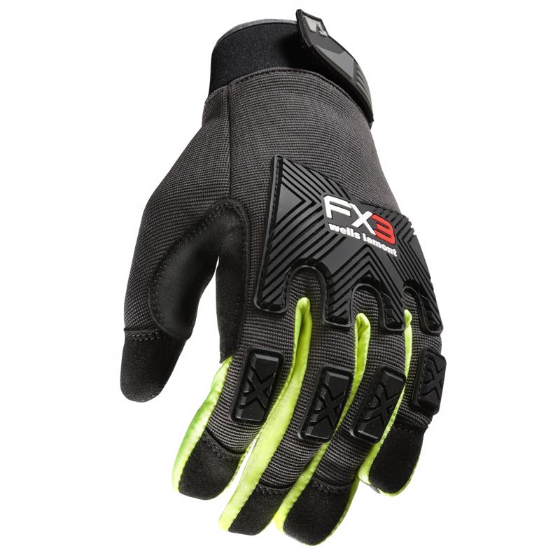 Picture of Wells Lamont 7039211 FX3 Mens Indoor & Outdoor Hi-Viz Work Gloves&#44; Black & Yellow - Extra Large - Pack of 2