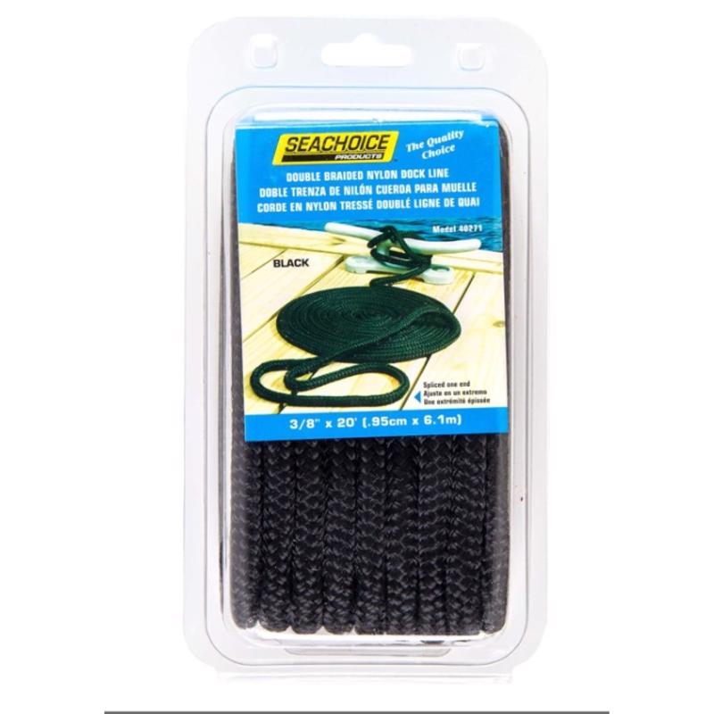 Picture of Seachoice 8116791 Double Braid Nylon Dock Lines&#44; Black