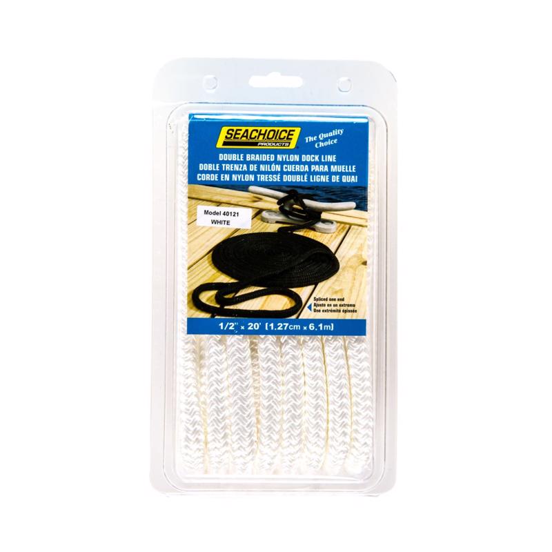 Picture of Seachoice 8116787 0.50 in. Double Braid Nylon Dock Lines&#44; White