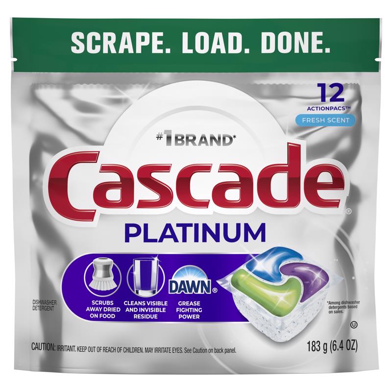 1037788 64 oz Platinum Fresh Scent Pods Dishwasher Detergent  Pack of 6