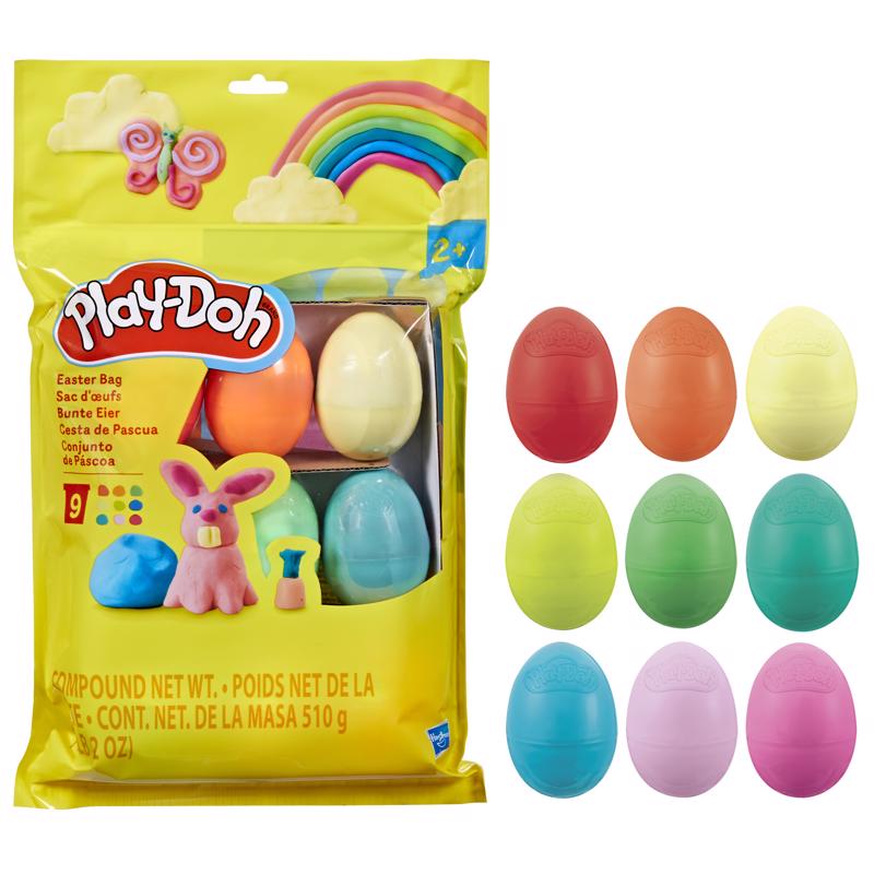 9108806 Play-Doh Easter Egg Bag Toys, Assorted Color - 9 Piece