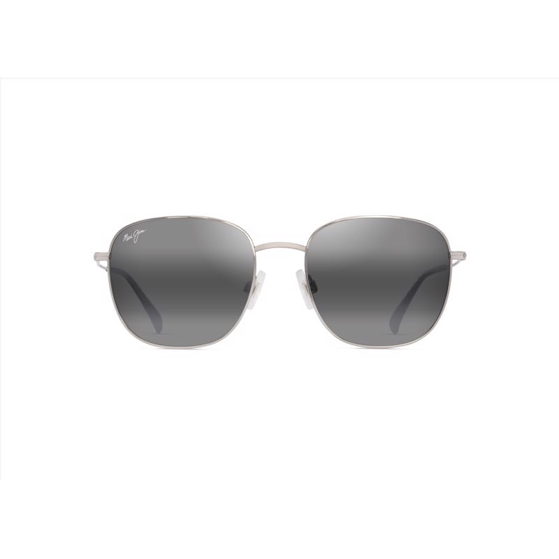 Picture of Maui Jim 8117536 Unisex Olali AF Shiny Silver with Black Frame Neutral Gray Lens Polarized Sunglasses