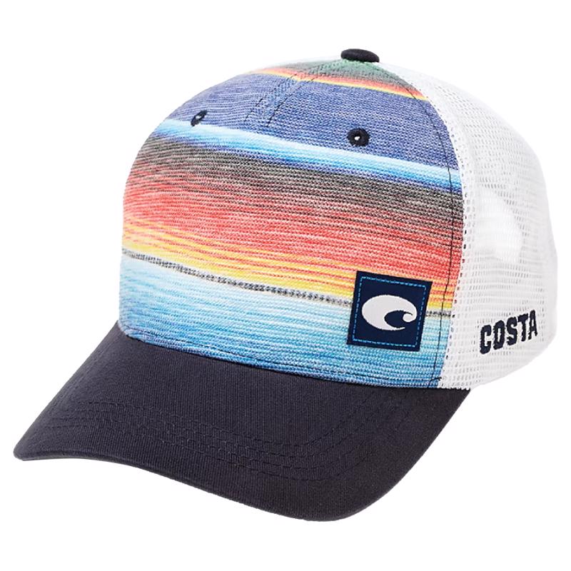 Costa Baja Stripe Trucker Hat, in Blue | by West Marine