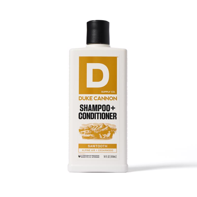 Picture of Duke Cannon 6086368 14 oz Sawtooth Alpine Air & Cedarwood Scent Shampoo Plus Conditioner