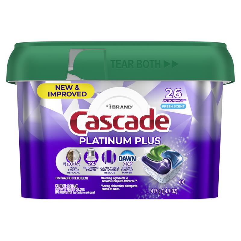 1037787 147 oz Platinum Plus Fresh Scent Pods Dishwasher Detergent  Pack of 6
