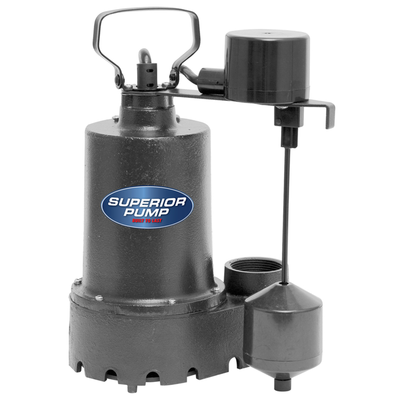 4753588 0.5 HP 3300 GPH Cast Iron Vertical Float Switch AC Submersible Sump Pump