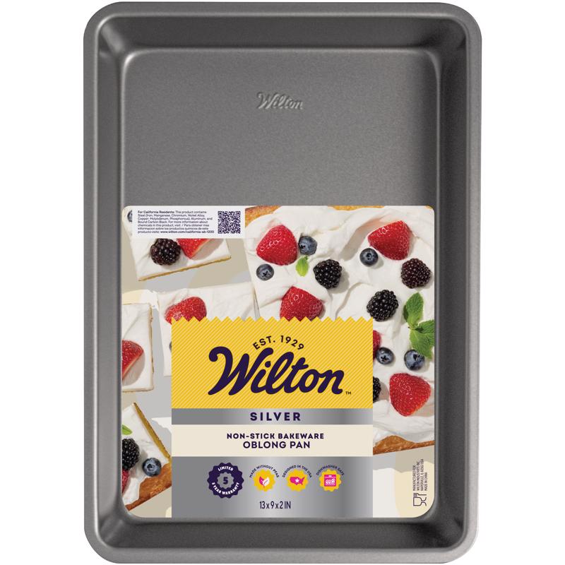Picture of Wilton 6088773 13 x 9 in. Silver Oblong Cake Pan&#44; Grey