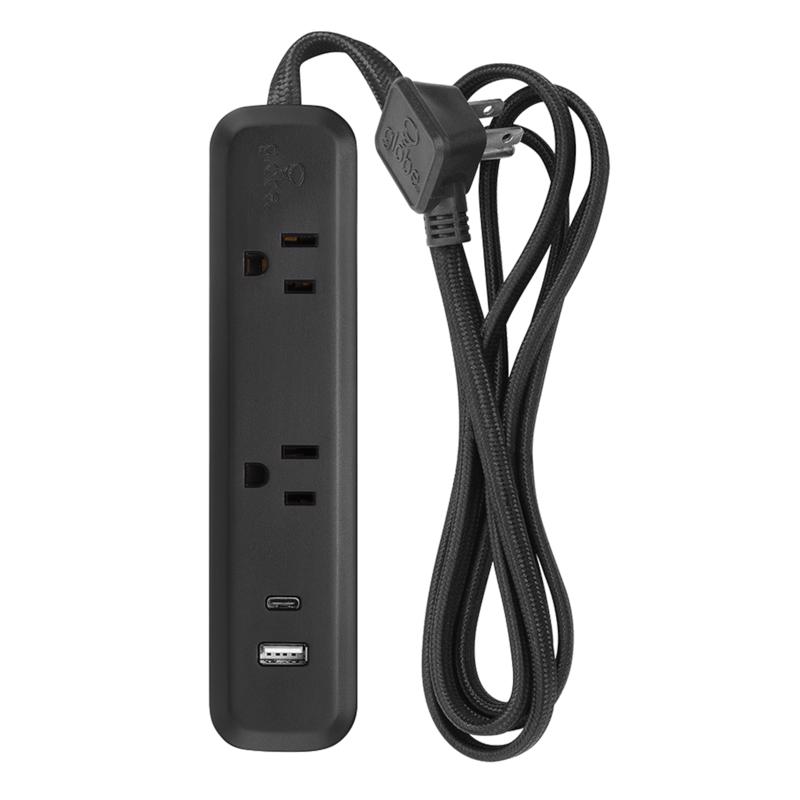 Picture of Globe Electric 3014527 6 ft. 2-Outlets Power Strip&#44; Black - Pack of 8