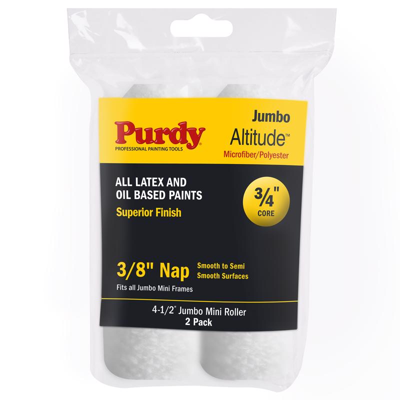 1037433 4.5 x 0.375 in. Altitude Polyester Micro Jumbo Mini Paint Roller Cover, White - Pack of 2