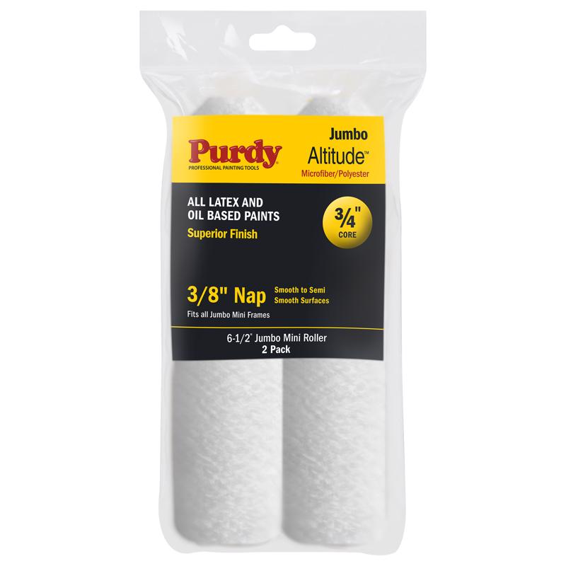 1037435 6.5 x 0.375 in. Altitude Polyester Micro Jumbo Mini Paint Roller Cover, White - Pack of 2