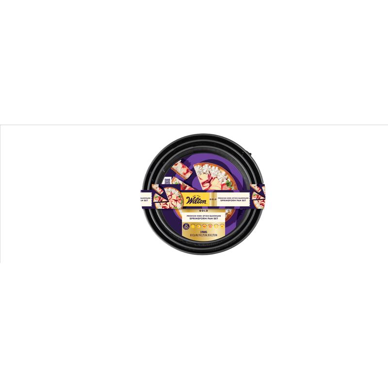 Picture of Wilton 6088723 Gold Springform Pan Set, Black - 3 Piece