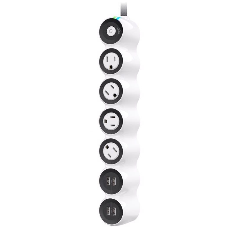 Picture of 360 Electrical 3016837 5 ft. PowerCurve 4-Outlets Power Strip with 1080 J Surge Protection&#44; White