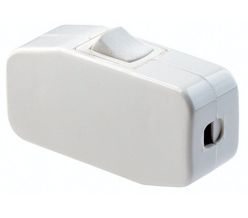 Lamp Cord Switch - White - 125V - Heavy Duty