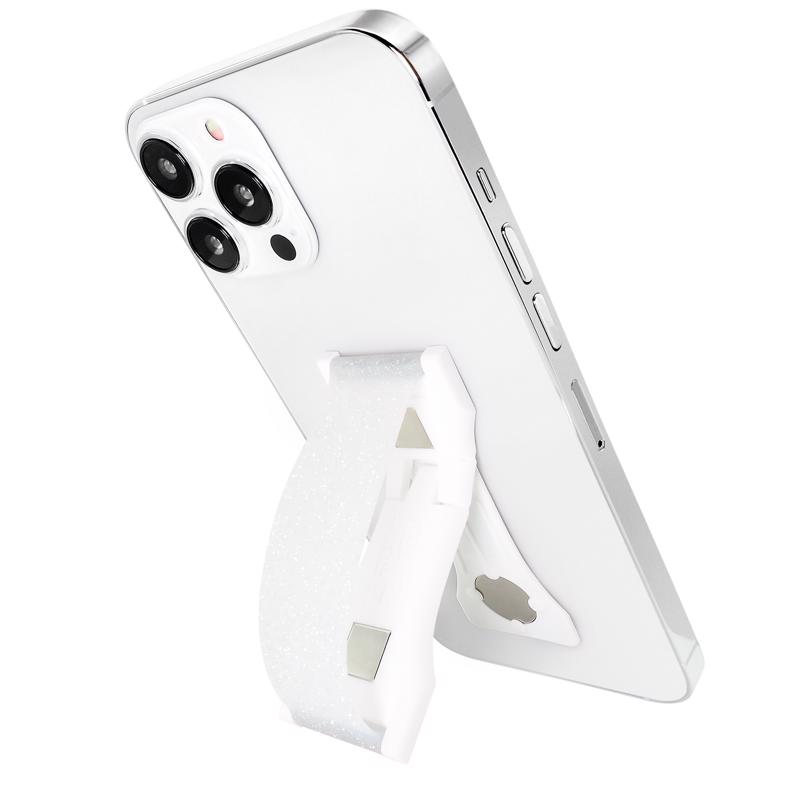 Picture of Lovehandle 3018482 Clear Crystal Glitter Phone Grip with Kickstand for All Mobile Devices