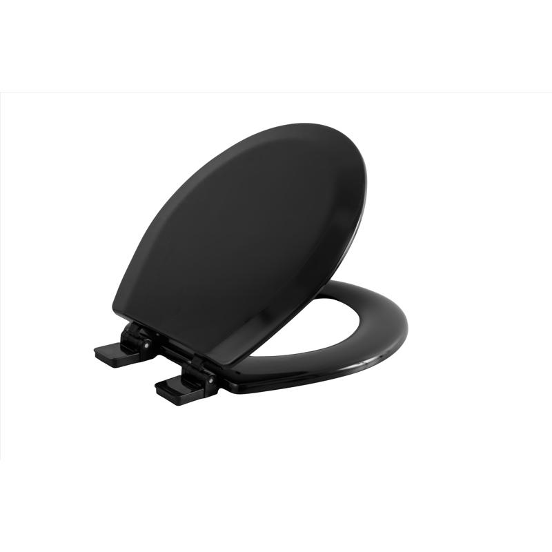 Picture of Oakbrooke 4027434 Collection Laurel Round Black Wood Toilet Seat