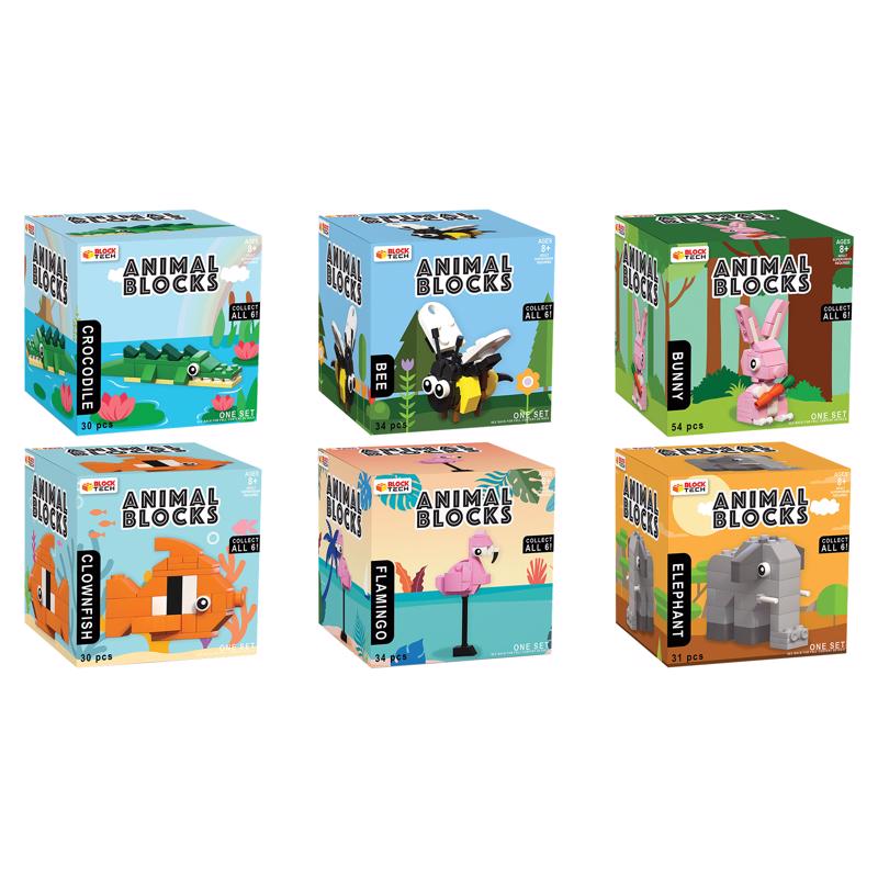 9106878 Blocks Animal Puzzle, Assorted Color - Pack of 24