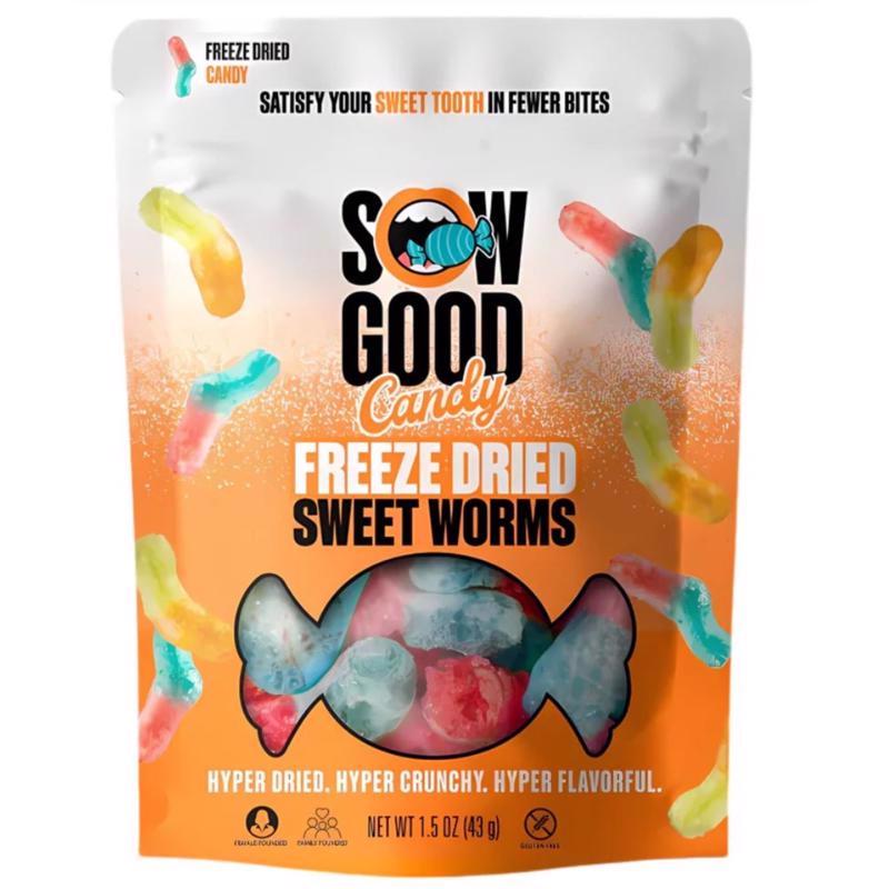 9107618 1.5 oz Freeze Dried Sweet Worms Candy Bites