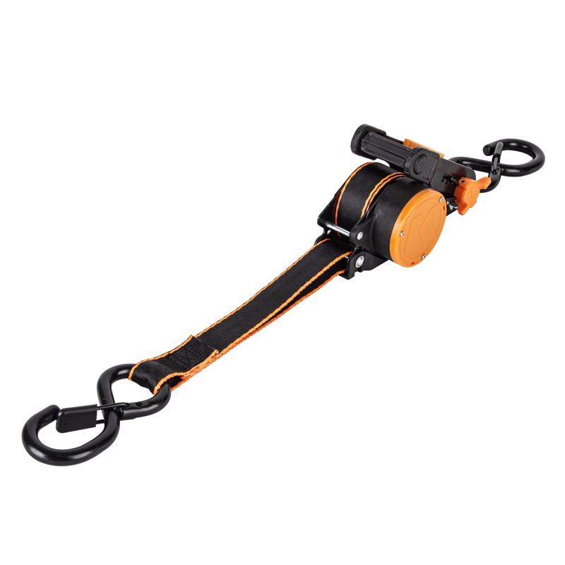 8121897 1 in. x 10 ft. Gray Retractable Ratchet - 500 lbs - Pack of 2