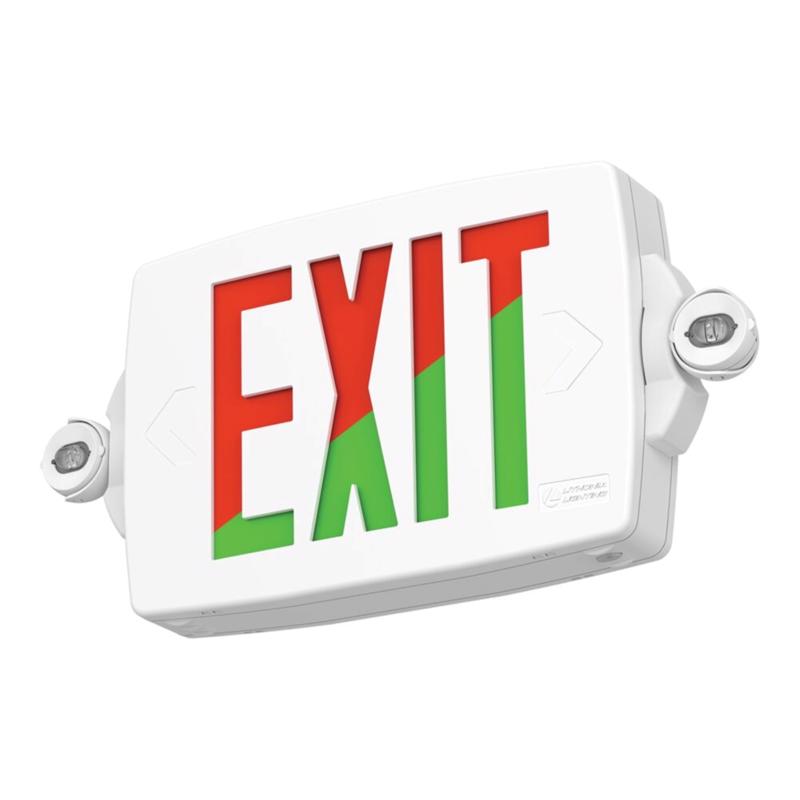 3022062 LHQM Switch Hardwired LED White Exit Sign & Emergency Light