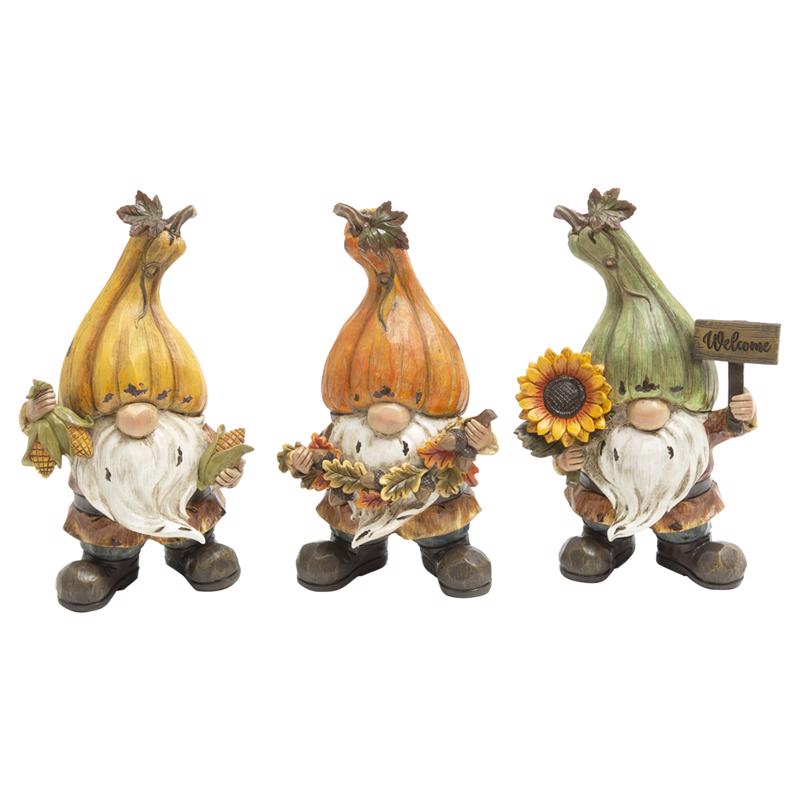 Gerson 9106732 9 in. Harvest Gnomes Fall Decor - Pack of 12