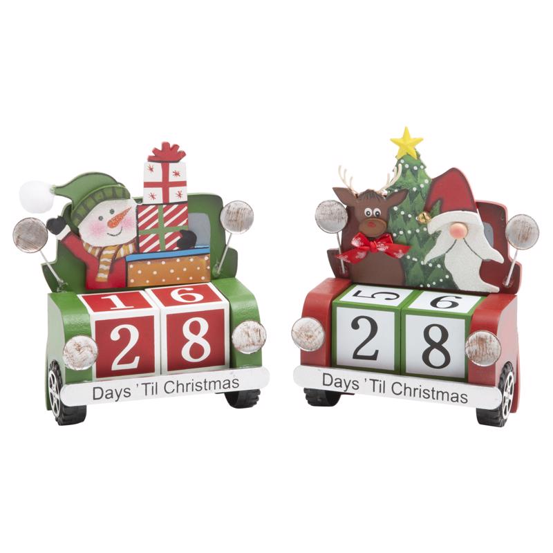 Gerson 9106699 6 in. Multi Color Christmas Countdown Calendar Table Decor - Pack of 8
