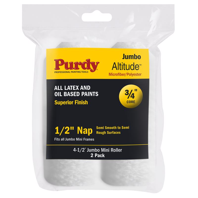 1037434 4.5 x 0.5 in. Altitude Poly Micro Jumbo Mini Paint Roller Cover, White - Pack of 2