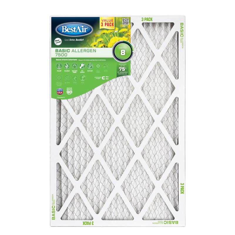 4029213 20 x 25 x 1 in. 8 MERV Pleated Air Filter - 3 Per Pack - Pack of 4