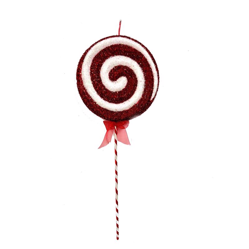 9106692 Red & White 3D Christmas Candy Cane Swirl Table Decor - Pack of 6