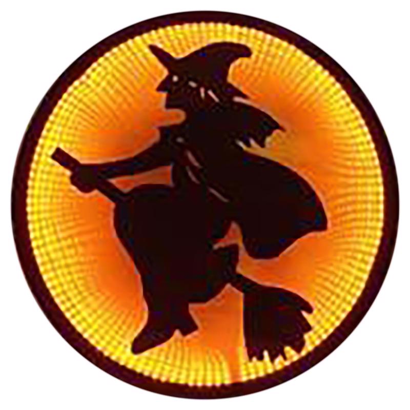 9106305 13.75 in. Orange LED Prelit Witch on Broom Window Decor - 63 Count - Pack of 6