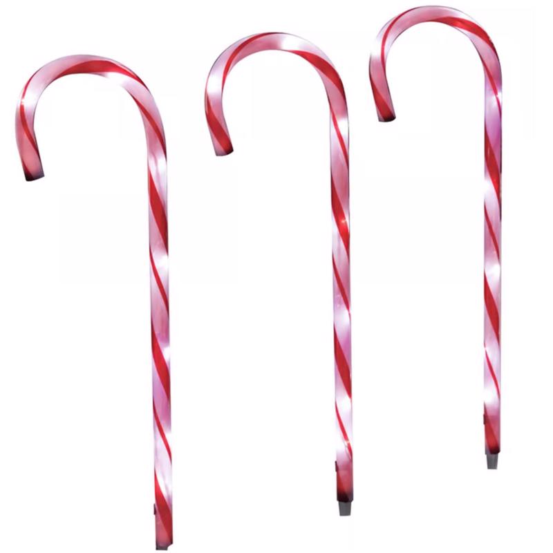 9107042 27 in. LED Warm White Candy Cane Pathway Decor
