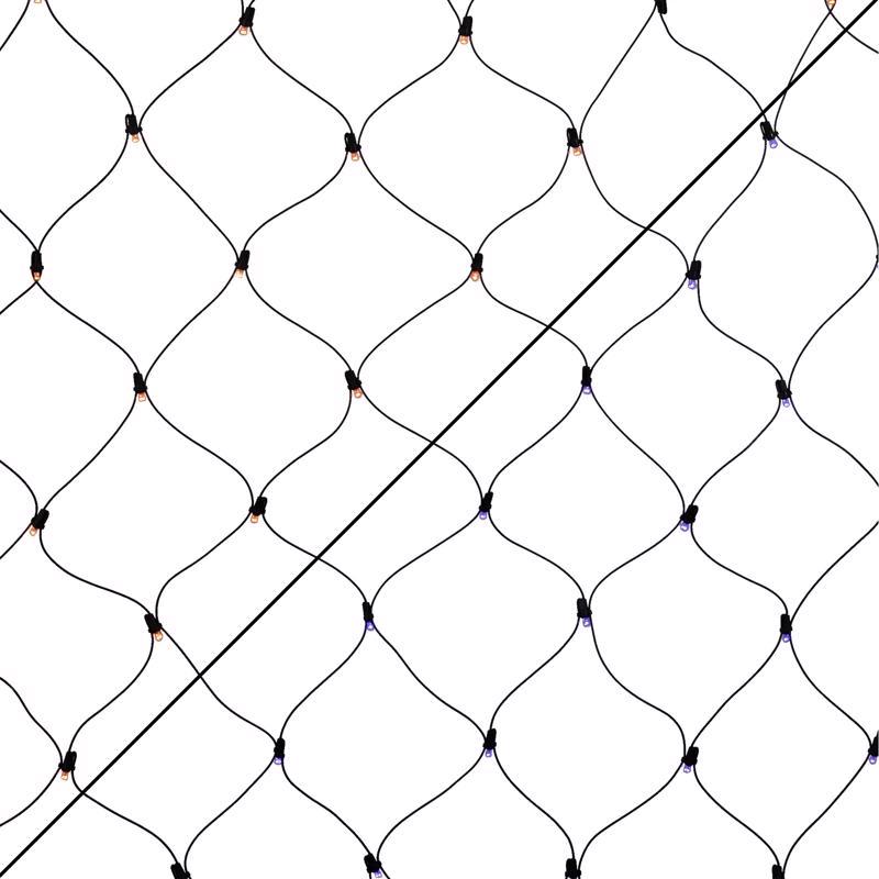 9107088 Orange & Purple LED Net Lights - 100 Count
