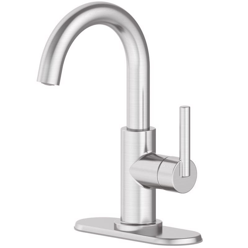 Oakbrook Collection Alexis Brushed Nickel Modern Single-Handle Bathroom Sink Faucet 4 in.