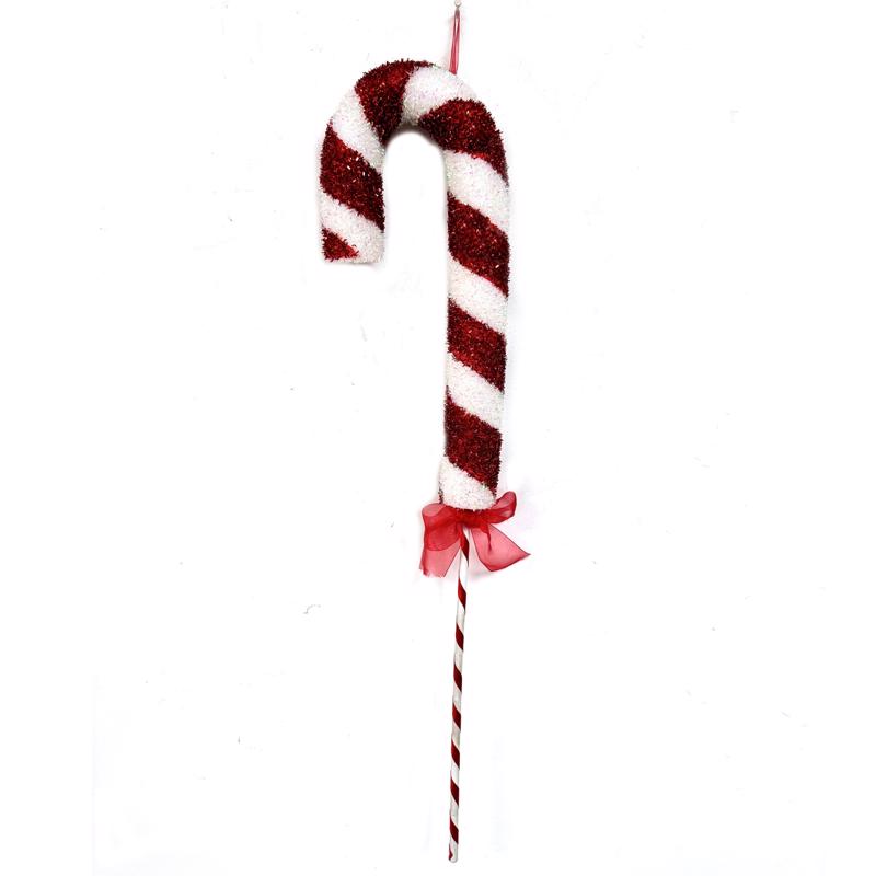 9106693 Red & White 3D Christmas Candy Cane Stake Table Decor - Pack of 10