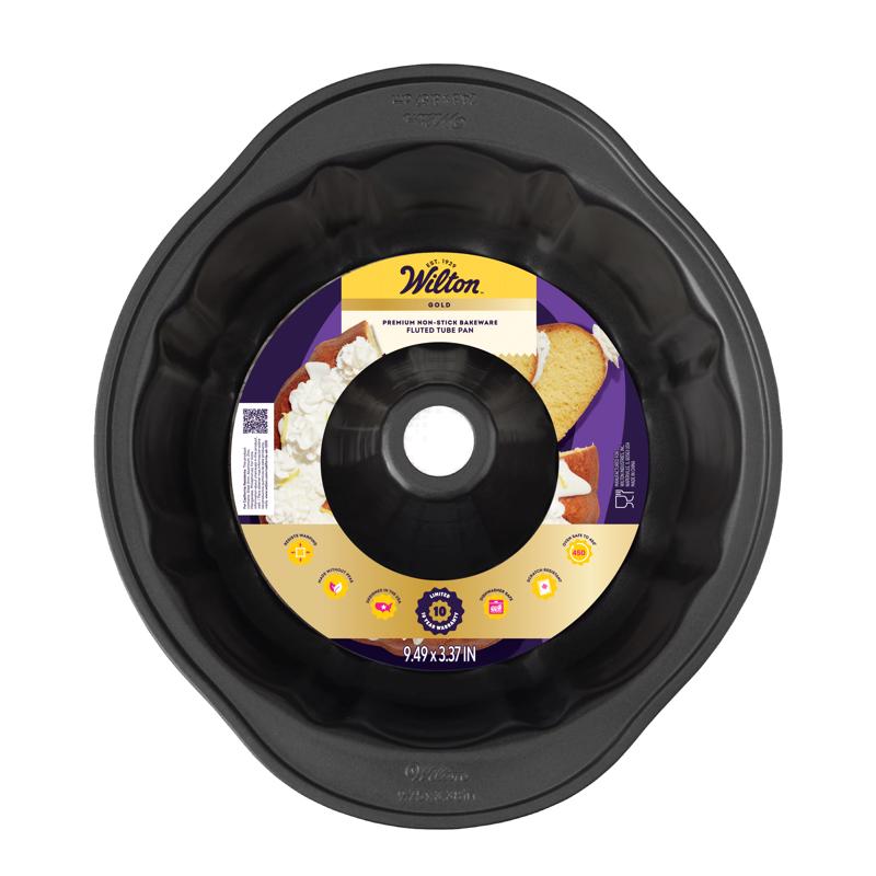 Picture of Wilton 6089607 3 x 9 in. Gold Fluted Tube Pan, Black