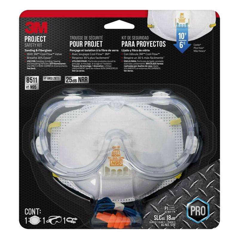2048136 Sanding & Fiberglass Respirator Supply Kit, White - 3 Piece